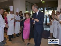 Danièle Pierrefeu et Jacques Bourguignon, directeur général Sofitel Lyon au 20 ème anniversaire des Gastronomes de Lyon au Sofitel de Lyon